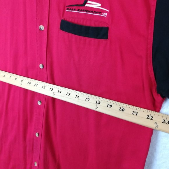 Dale‎ Earnhardt Jr Mens Shirt Button Up Chase Authentics Red Short Sleeve 8 L - Picture 13 of 15
